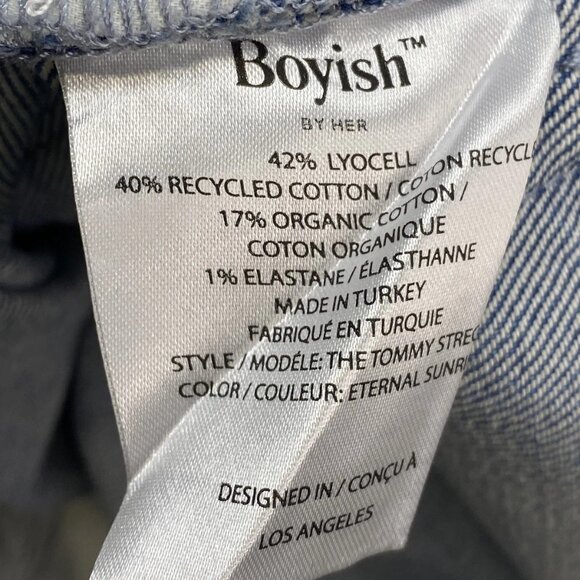 Boyish Women's The Tommy High Rise Stretch Jean Eternal Sunshine Blue Size 26 - Picture 4 of 12